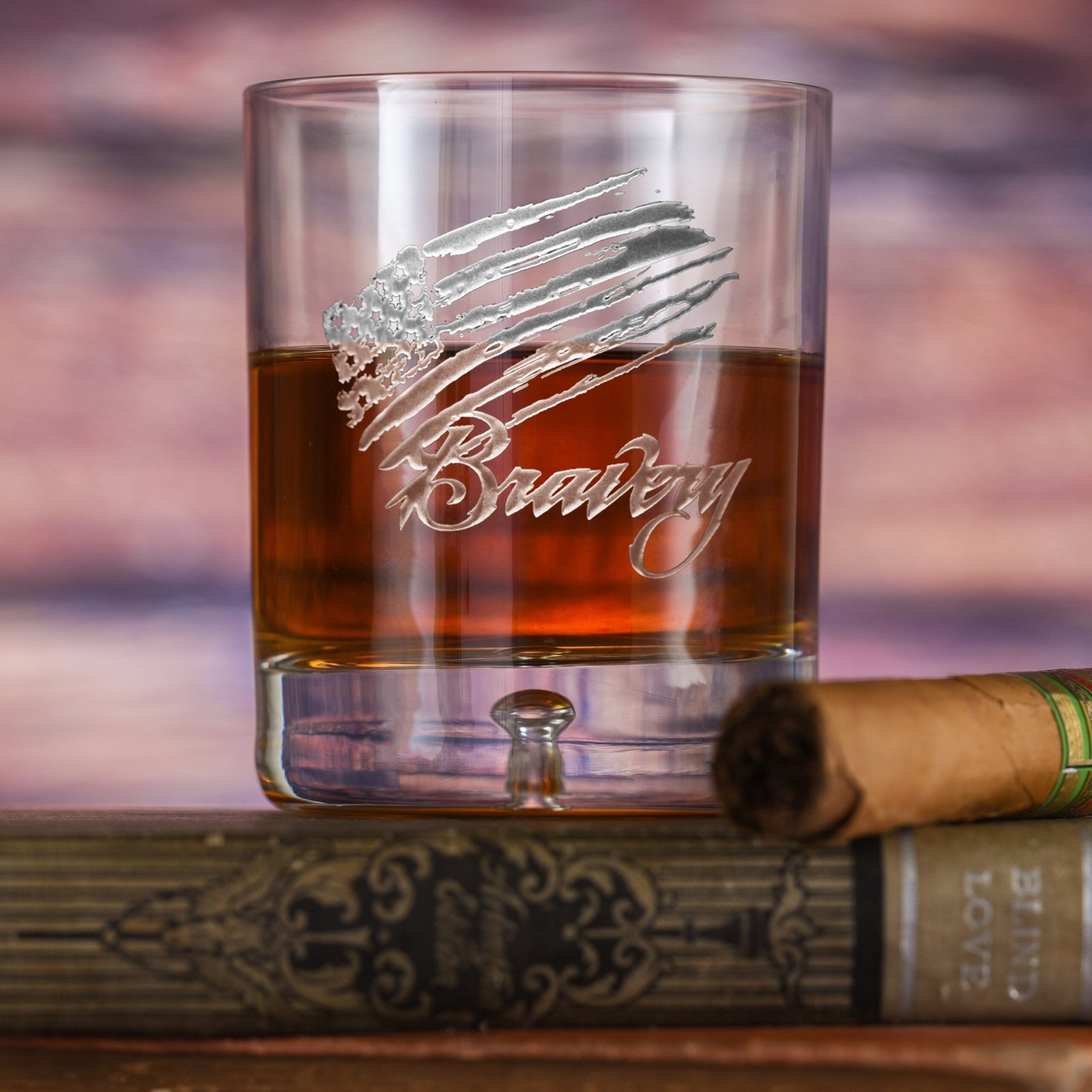 Angelundhaustiermarkt Bravery Flag Stars & Stripes Crystal DOF Rocks Glass