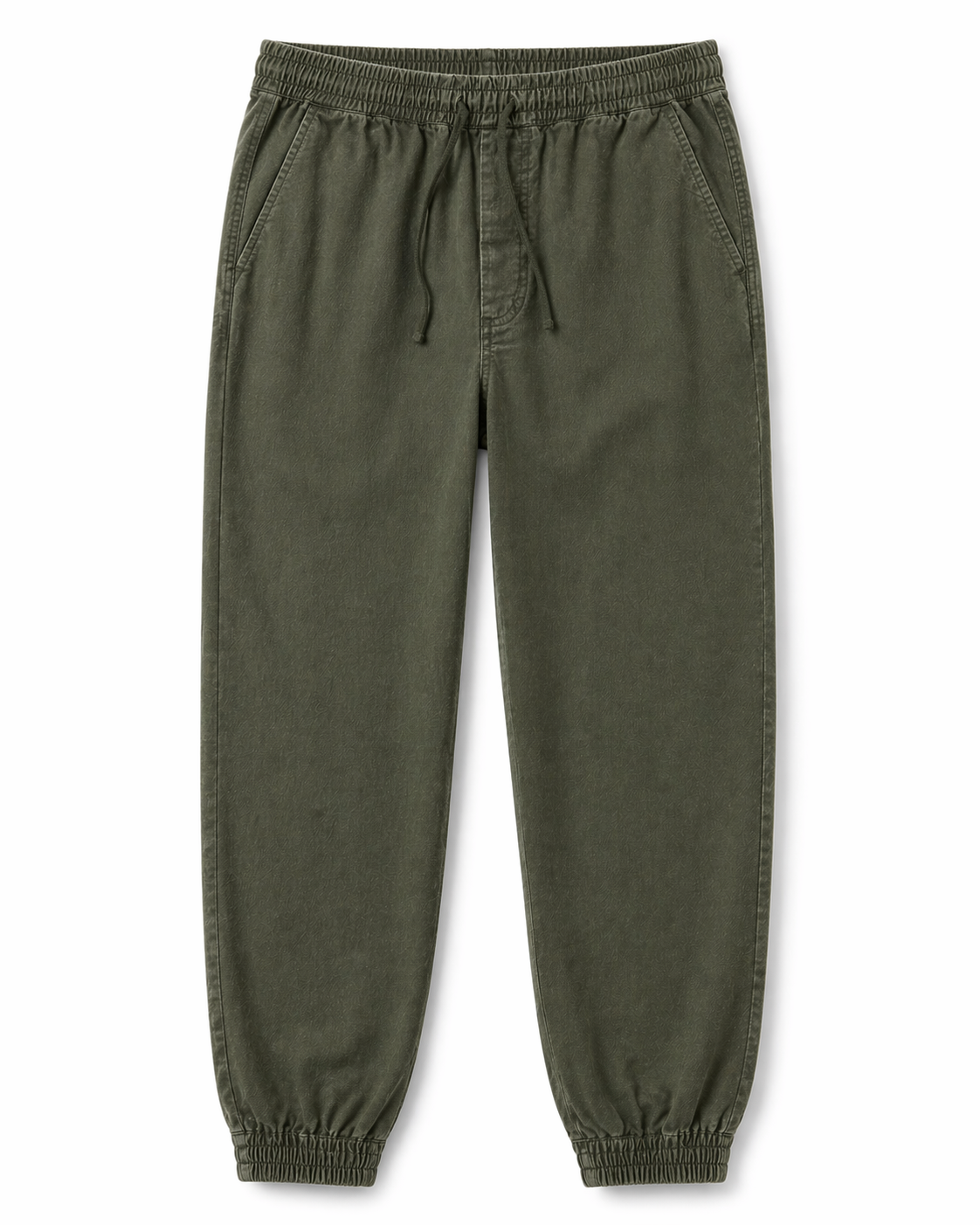 Men’s Cotton Jogger Pants – Relaxed Fit, Elastic Waist with Drawstring, Tapered Leg Casual Trousers – Olive Green