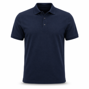 Premium Cotton Polo Shirt – Classic Fit, Breathable Piqué Fabric, Short Sleeve Button Collar, Men’s Casual Wear – Navy Blue